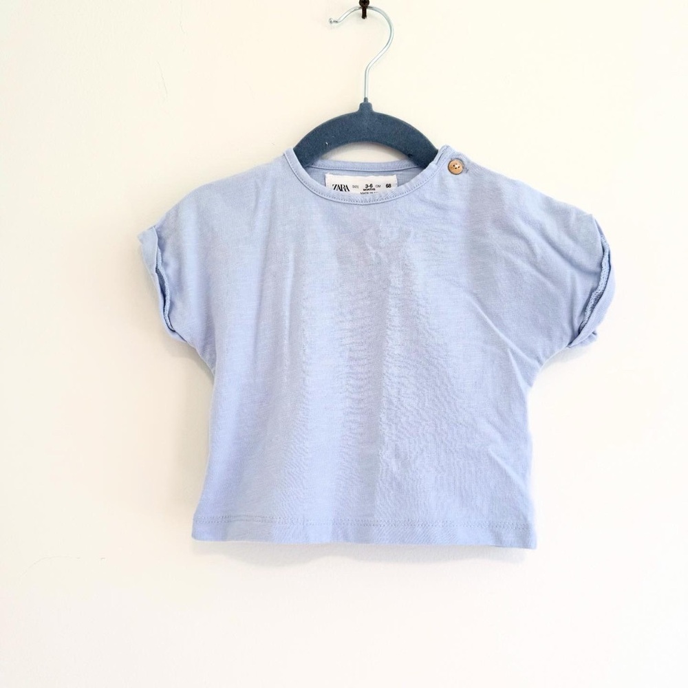Zara light blue t-shirt 3-6 months